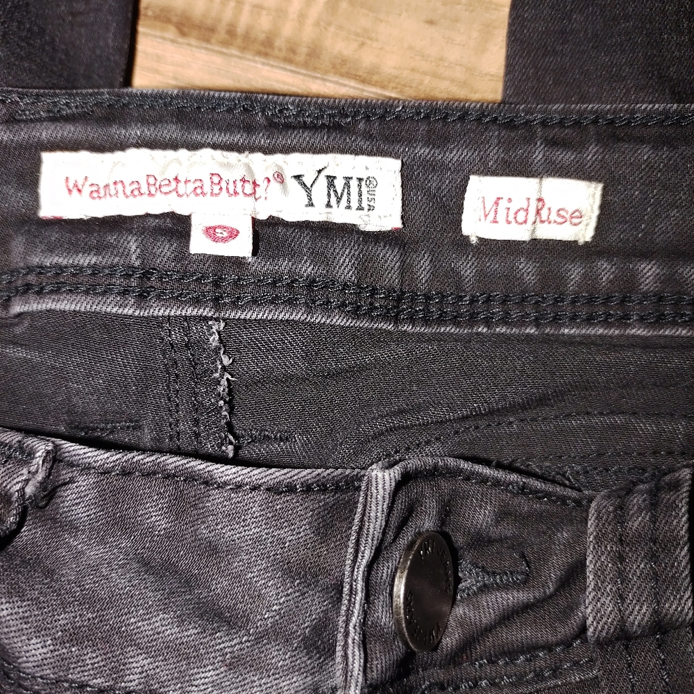 (5) YMI Black Distressed Jeans - Picture 3 of 6